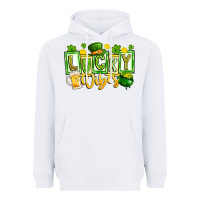 White Lucky Vibes Heavyweight Hoodie - CowhideDigitalArt