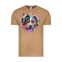 Vintage Camel Splash Art Australian Shepherd   Aussie Lover Gifts Vintage Tee - longCreatives