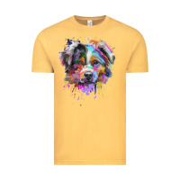 Vintage Mustard Splash Art Australian Shepherd   Aussie Lover Gifts Vintage Tee - longCreatives