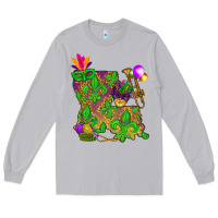 Moon Dust Louisiana Map Mardi Gras Long Sleeve Tee - HowdyJamesFarm