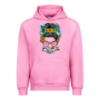 Fuchsia Pink nona life messy bun Urban Hoodie - BarkalooDesign