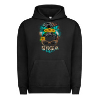 Pigment Black nona life messy bun Urban Hoodie - BarkalooDesign