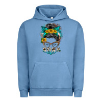 Pigment Pebble Blue nona life messy bun Urban Hoodie - BarkalooDesign