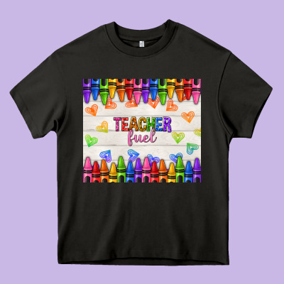 Teacher Fuel Heavy Core Tee Designed By Nancycooperartshop