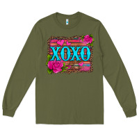 Army Green xoxo valentine's day pink roses and hearts Long Sleeve Tee - Jasminsmagicworld