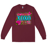Burgundy xoxo valentine's day pink roses and hearts Long Sleeve Tee - Jasminsmagicworld