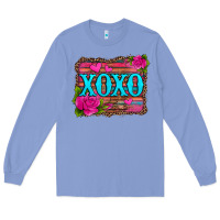 Colony Blue xoxo valentine's day pink roses and hearts Long Sleeve Tee - Jasminsmagicworld