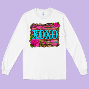 Xoxo Valentine's Day Pink Roses And Hearts Long Sleeve Tee Designed By Jasminsmagicworld