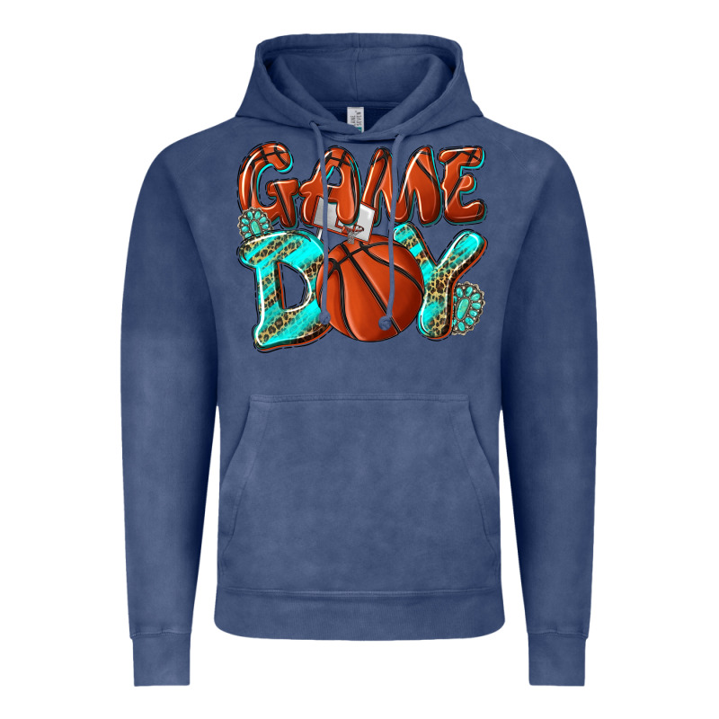 Game Day Leopard Basketball Vintage Hoodie by NancyCooperArtShop | Teevron