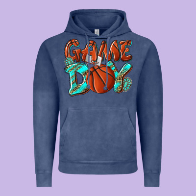 Game Day Leopard Basketball Vintage Hoodie Designed By Nancycooperartshop