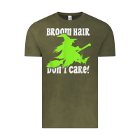 Vintage Olive witches saying broom hair dont care halloween camper joke Vintage Tee - longCreatives