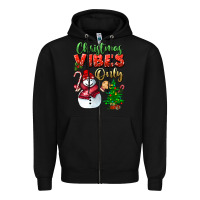Black christmas vibes only Zipper Hoodie - BundleAndBundleShop