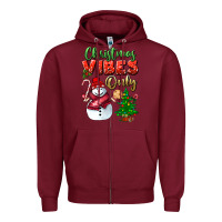 Burgundy christmas vibes only Zipper Hoodie - BundleAndBundleShop