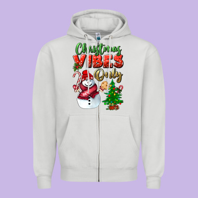 Christmas Vibes Only Zipper Hoodie Designed By Bundleandbundleshop