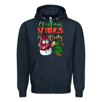 Navy christmas vibes only Zipper Hoodie - BundleAndBundleShop