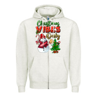 Oatmeal Heather christmas vibes only Zipper Hoodie - BundleAndBundleShop