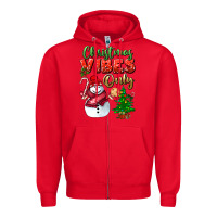 Red christmas vibes only Zipper Hoodie - BundleAndBundleShop