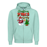 Seafoam christmas vibes only Zipper Hoodie - BundleAndBundleShop