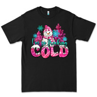Black im so freaking cold pink christmas snowman Premium Tee - MaliasSmallBusiness