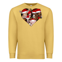 Antique Gold farm animals christmas Premium Sweatshirt - CowhideDigitalArt