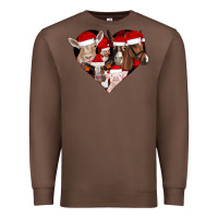 Chestnut farm animals christmas Premium Sweatshirt - CowhideDigitalArt