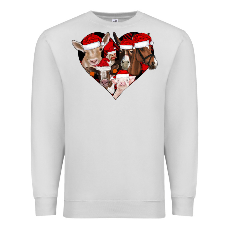 Farm Animals Christmas Premium Sweatshirt by CowhideDigitalArt | Teevron