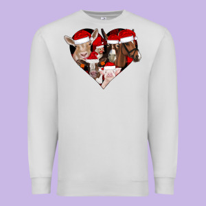 Farm Animals Christmas Premium Sweatshirt Designed By Cowhidedigitalart