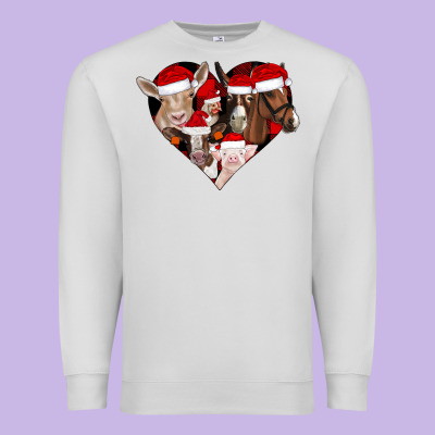 Farm Animals Christmas Premium Sweatshirt Designed By Cowhidedigitalart