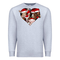 Heather Grey farm animals christmas Premium Sweatshirt - CowhideDigitalArt