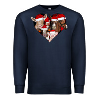 Navy farm animals christmas Premium Sweatshirt - CowhideDigitalArt