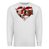 Oatmeal Heather farm animals christmas Premium Sweatshirt - CowhideDigitalArt