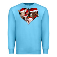 Ocean Blue farm animals christmas Premium Sweatshirt - CowhideDigitalArt