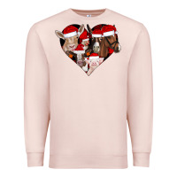 Pale Pink farm animals christmas Premium Sweatshirt - CowhideDigitalArt