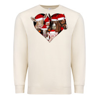 Sandshell farm animals christmas Premium Sweatshirt - CowhideDigitalArt