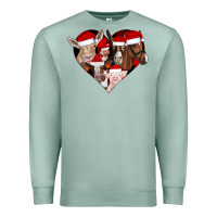 Seafoam farm animals christmas Premium Sweatshirt - CowhideDigitalArt