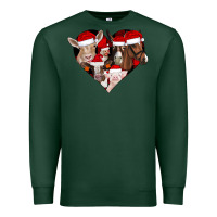 Sports Green farm animals christmas Premium Sweatshirt - CowhideDigitalArt