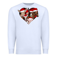 White farm animals christmas Premium Sweatshirt - CowhideDigitalArt