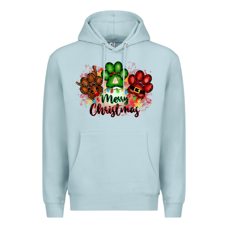 Merry Christmas Paws Premium Hoodie by FaDigitalArtStudio | Teevron
