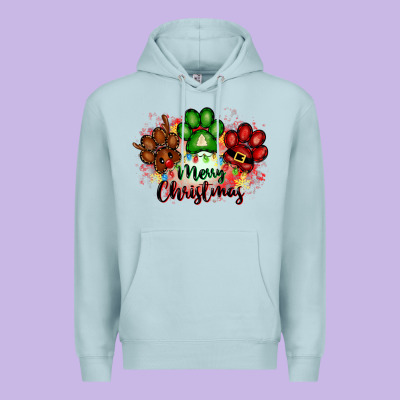 Merry Christmas Paws Premium Hoodie Designed By Fadigitalartstudio
