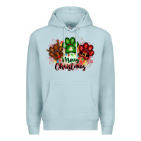 Blue Mist merry christmas paws Premium Hoodie - FaDigitalArtStudio
