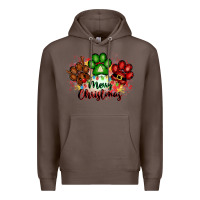 Coffee merry christmas paws Premium Hoodie - FaDigitalArtStudio