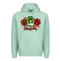 Seafoam merry christmas paws Premium Hoodie - FaDigitalArtStudio