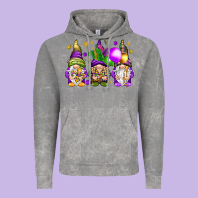 Mardi Gras Gnomes Vintage Hoodie Designed By Nancycooperartshop