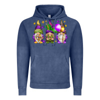 Vintage Denim Mardi Gras gnomes Vintage Hoodie - NancyCooperArtShop