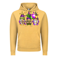 Vintage Mustard Mardi Gras gnomes Vintage Hoodie - NancyCooperArtShop