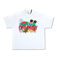 White Lunch lady off duty Urban Heavy Tee - NancyCooperArtShop