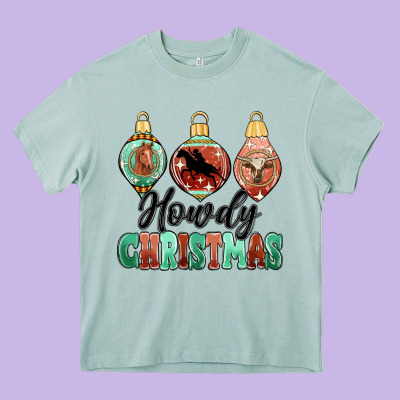 Howdy Christmas Heavy Core Tee Designed By Maliassmallbusiness