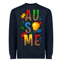 Navy ausome autism Heavyweight Sweatshirt - OliviaCreatesArt