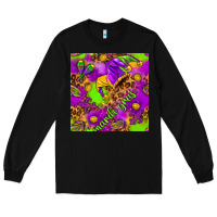 Black Mardi Gras and jester hat seamless pattern Long Sleeve Tee - HowdyJamesFarm