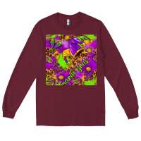 Burgundy Mardi Gras and jester hat seamless pattern Long Sleeve Tee - HowdyJamesFarm